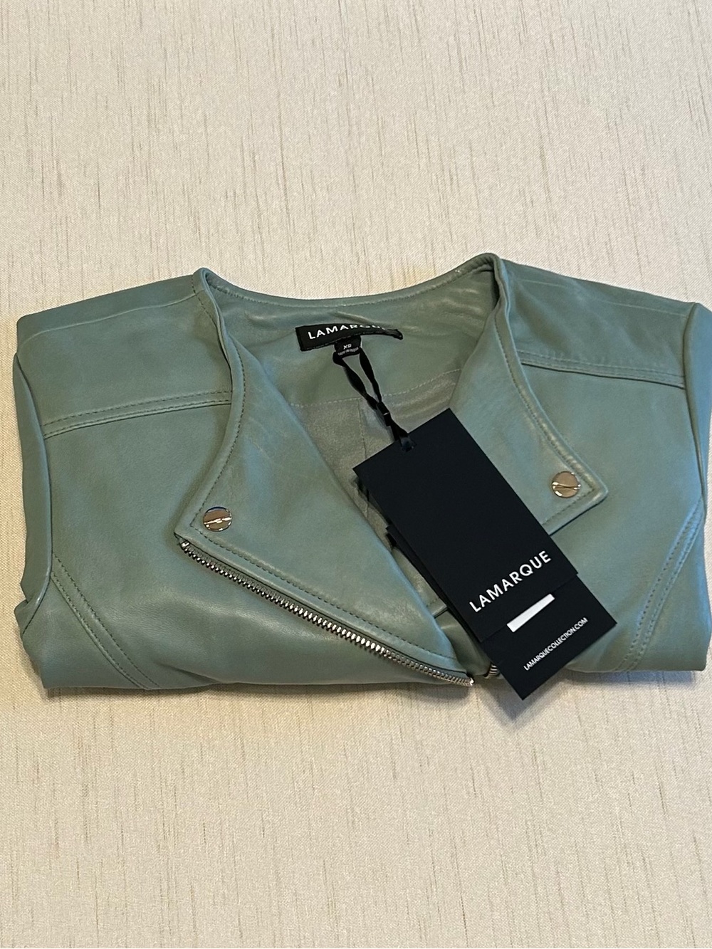LAMARQUE Eucalyptus Leather Cropped Jacket NWT Women’s Size XS